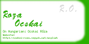 roza ocskai business card